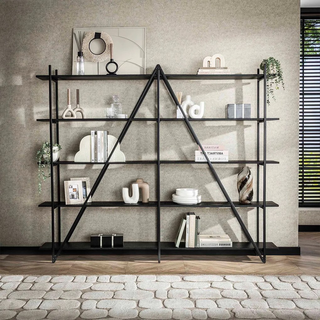 Grote Plankenkast Industrieel Metaal - 220x35x181cm.