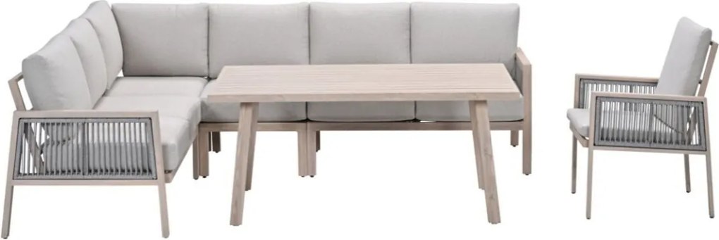 Garden Impressions San Capri lounge dining set 6-delig links incl stoel - light oak look