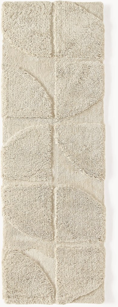 Pluizige hoogpolige loper Jade met verhoogde hoog-laag structuur