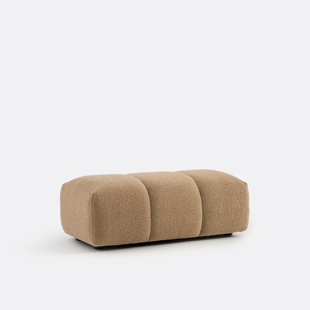 XL poef, dikke bouclé stof, L109 cm, Nuria
