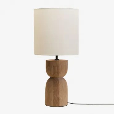 Mangohouten Tafellamp Diniz ?30 Cm & Wit Ø30 Cm - ?30 Cm Arlina - Sklum