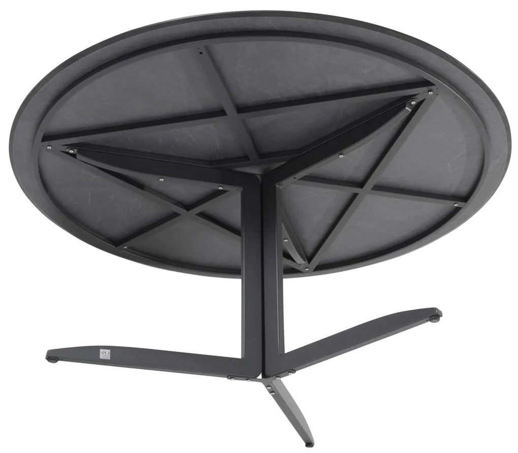 4 Seasons Outdoor Embrace tafel met HPL blad Ø 160 cm slate grey SALE Tuintafel   antraciet weerbestendig