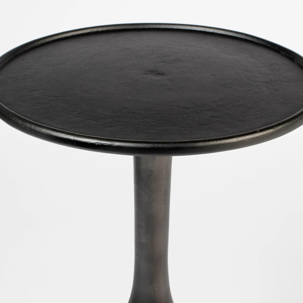 Lavis Noah Ronde Bijzettafel Aluminum Zwart - 35 X 35cm.