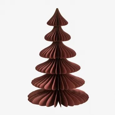 Navira Papieren Kerstbomen Set Van 3 Rood Cederhout Met Gouden Rand & ↑45 Cm - Sklum
