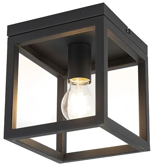 Smart industriële plafondlamp zwart incl. wifi A60 - Cage Industriele / Industrie / Industrial, Design, Modern E27 vierkant Binnenverlichting Lamp
