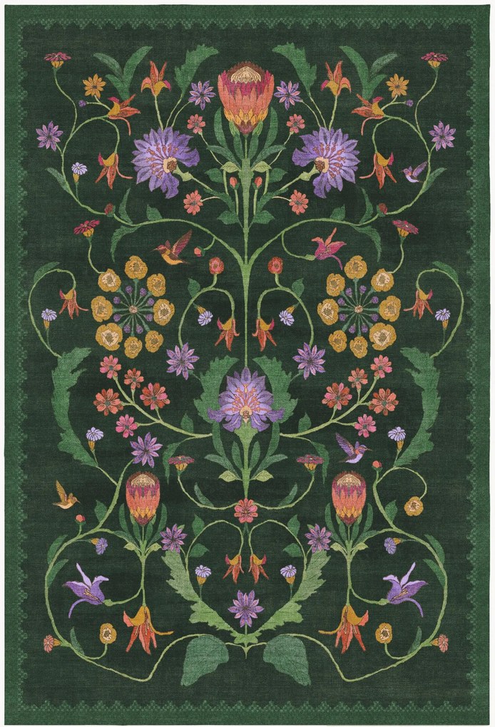 Wasbaar laagpolig vloerkleed Protea by Iris Apfel