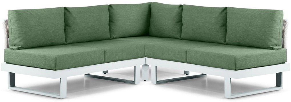 Hoek loungeset 5 personen Aluminium Wit  Lifestyle Garden Furniture Lorenzo