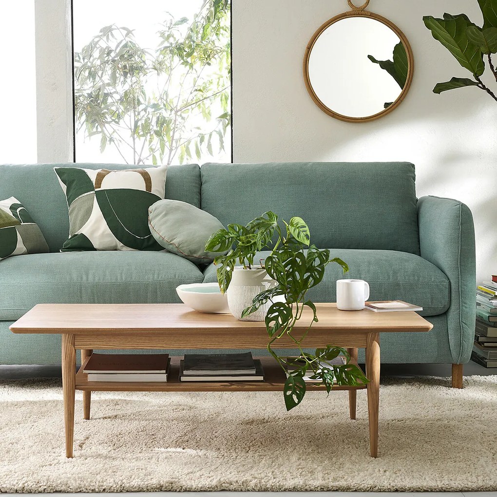 Salontafel met dubbel tafelblad in essenhout, Lussan