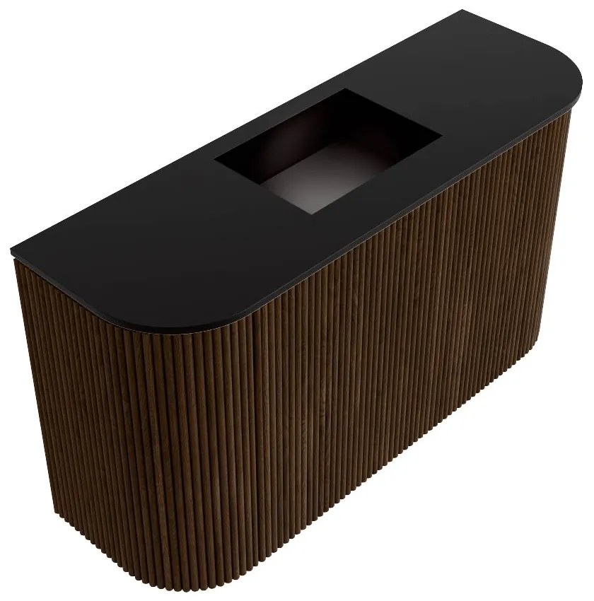 Mondiaz Joya 75cm toiletmeubel ronding links/rechts walnut met wastafel faye midden zonder kraangat urban
