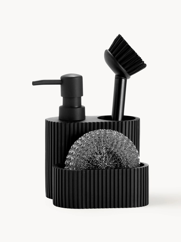 Afwasmiddeldispenser Poly met spons, 3-delig