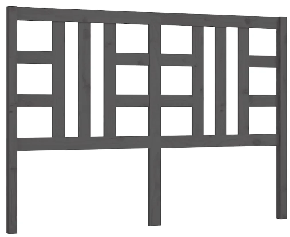 vidaXL Hoofdbord 166x4x100 cm massief grenenhout grijs