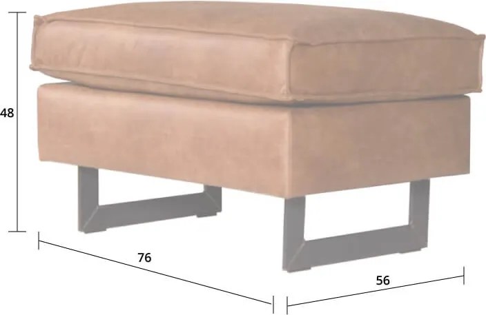 Tweedekans - Poef - Riverdance - leer Colorado grijs 02