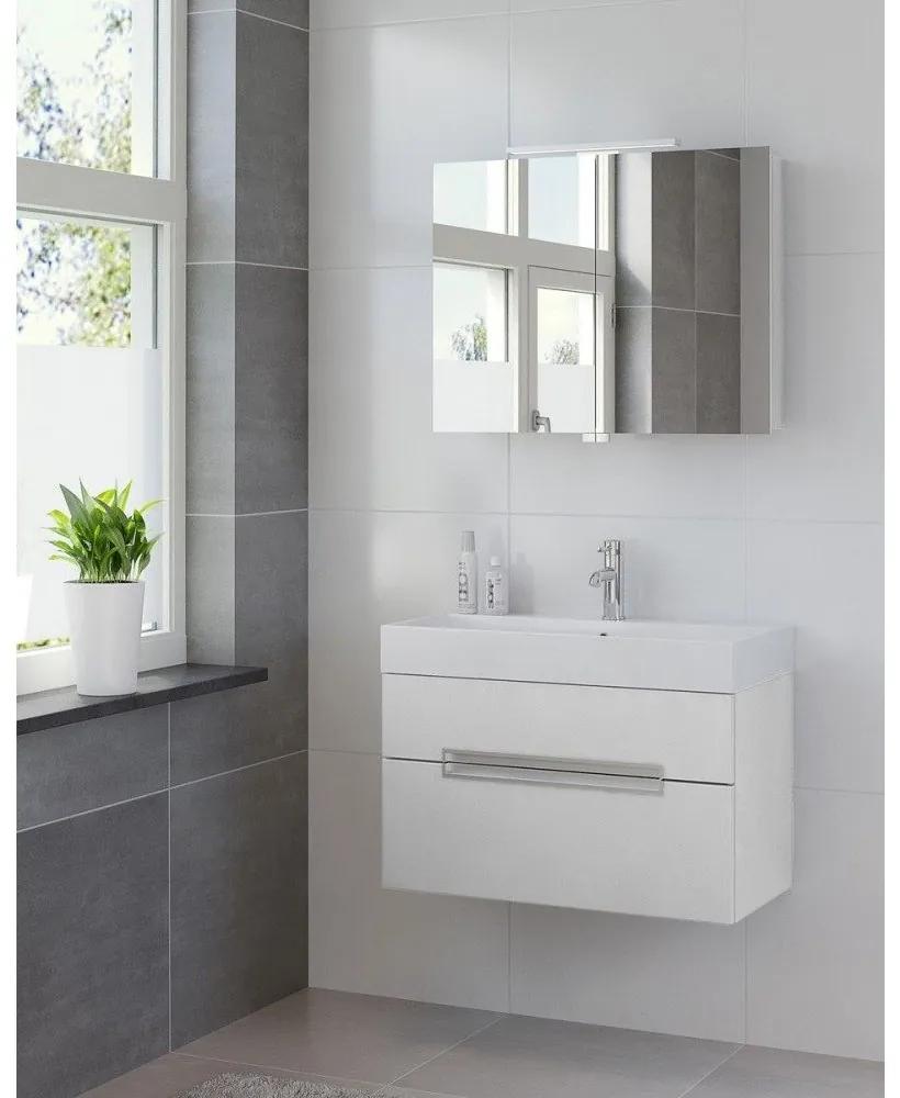 Bruynzeel Mino 80 cm mat wit badkamermeubel met spiegel