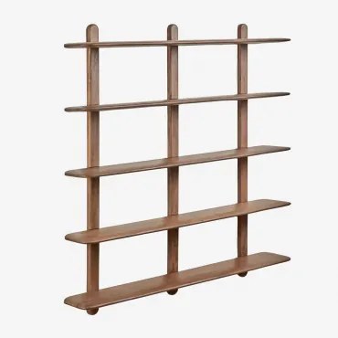 Veleta Houten Wandrek 5 Schappen & ↔︎ 130 Cm & Donker Acaciabruin - Sklum
