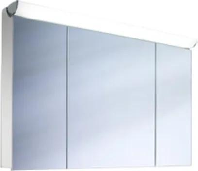 Schneider FaceLine spiegelkast met TL met 3 deuren 120x75.5x12cm aluminium 152.121