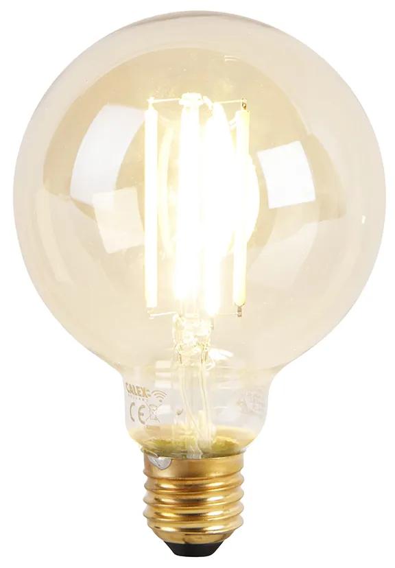 Smart plafondlamp met dimmer goud 39 cm incl. Wifi G95 - Johanna Design E27 rond Binnenverlichting Lamp