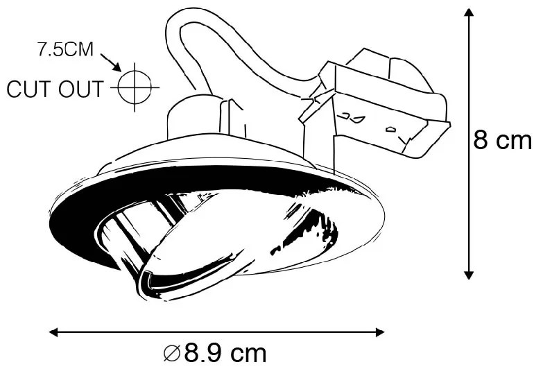 Set van 6 inbouwspots wit kantelbaar - Cisco