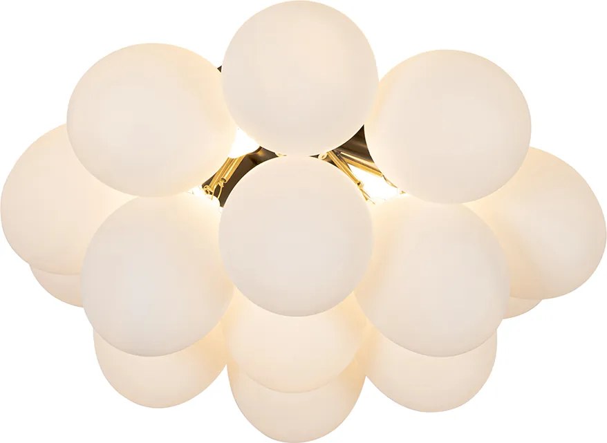 Smart plafondlamp zwart met opaal glas 4-lichts incl. 4 Wifi G9 - Uvas