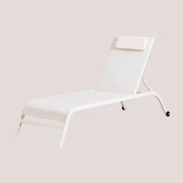 Verstelbare Ligstoel Met Kussen Therys Gardenia Wit - Sklum
