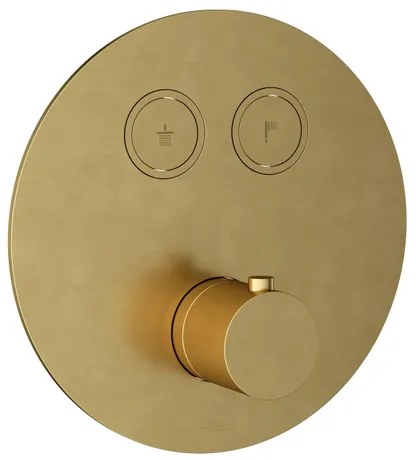 Hotbath Cobber afbouwdeel inbouwthermostaat met 2 pushbuttons geborsteld messing (goud) PVD PB009EXTBBP