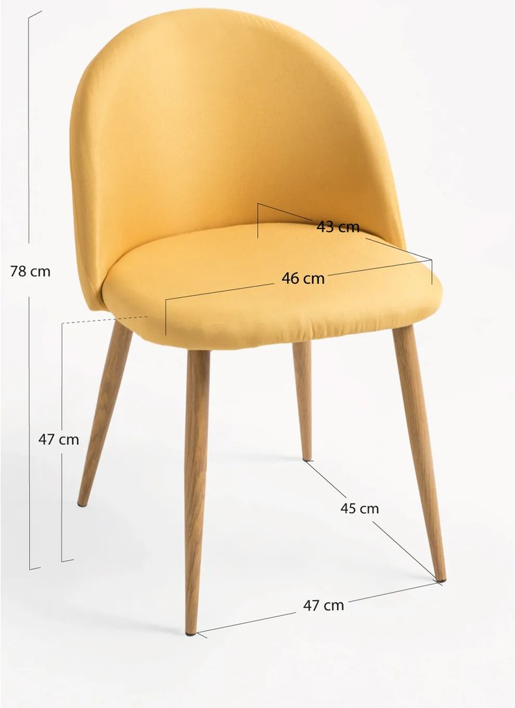Pak 4 Vint Stoffen Stoelen