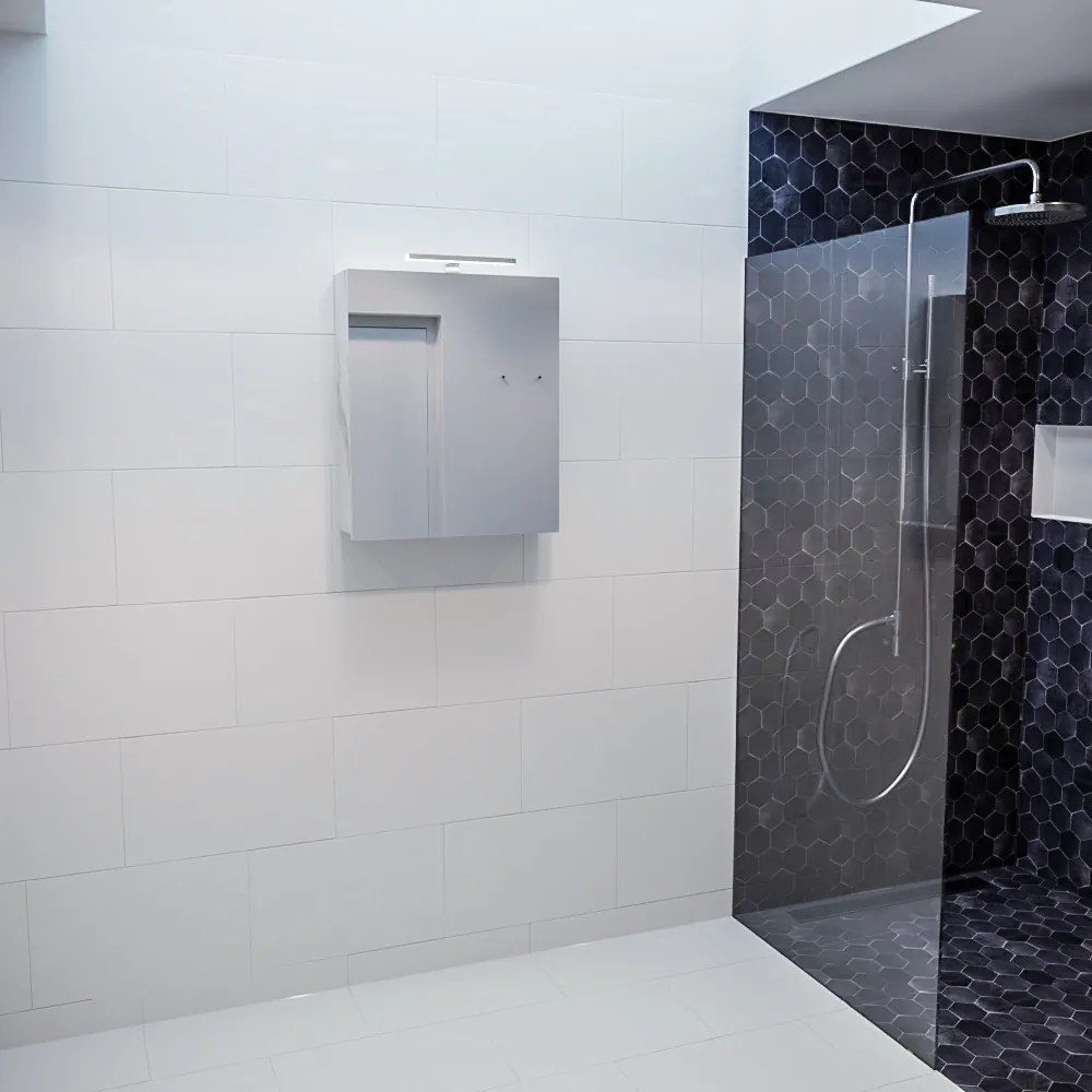 Mondiaz Cubb spiegelkast 50x70x16cm kleur carrara met 1 deur