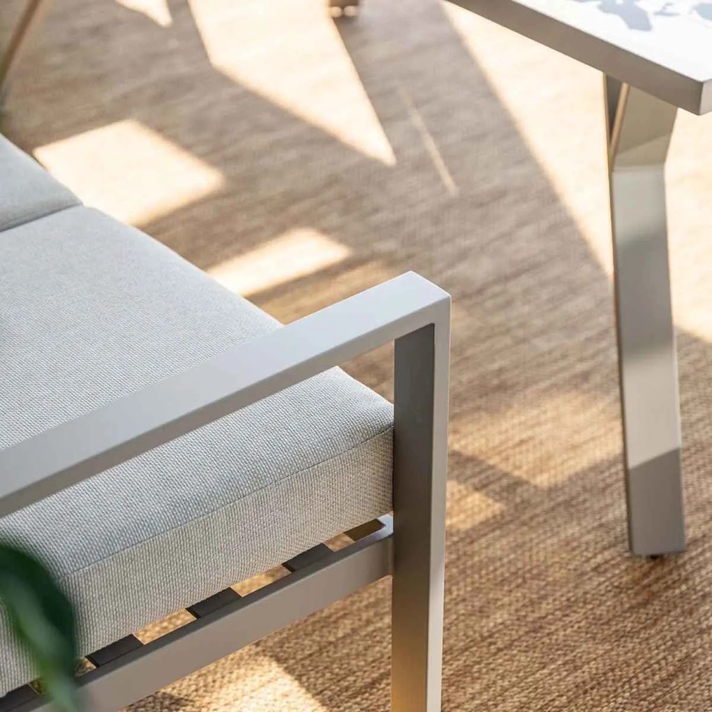 Garden Impressions Senja lounge dining set stoel-bank 4-delig taupe - valley sand