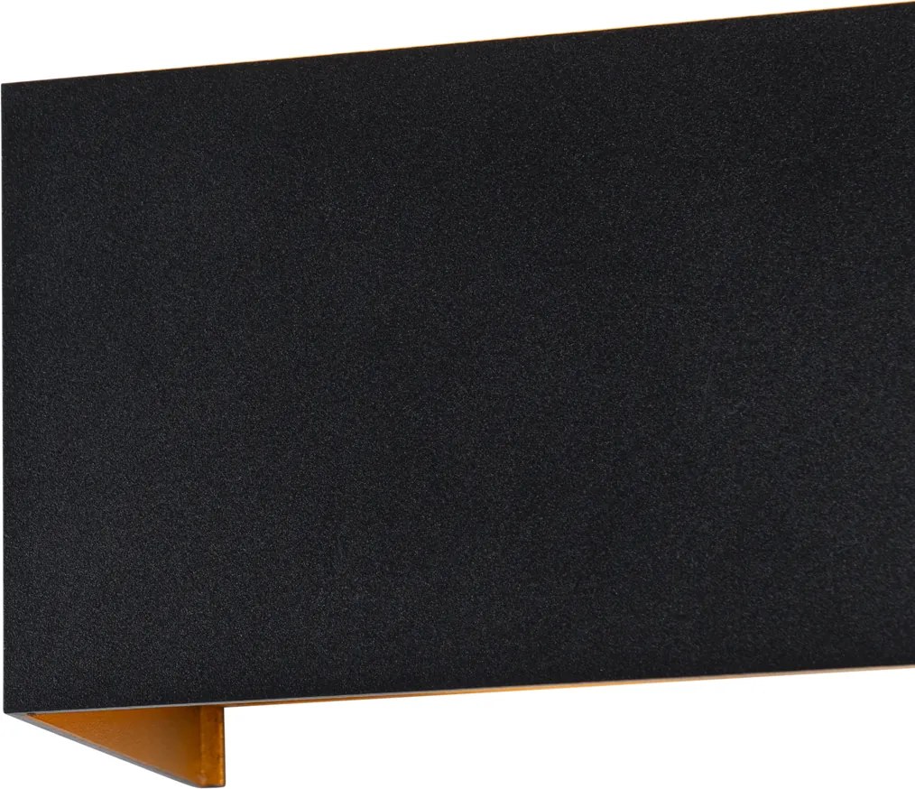 Buiten wandlamp zwart met goud incl. LED 4-lichts IP54 - Edwin