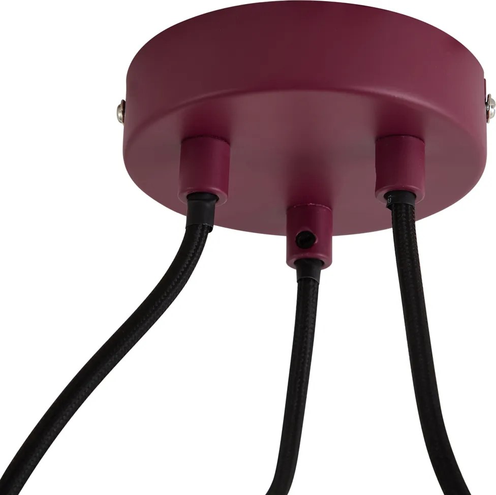 Design hanglamp rood met opaal glas 3-lichts - Tulip