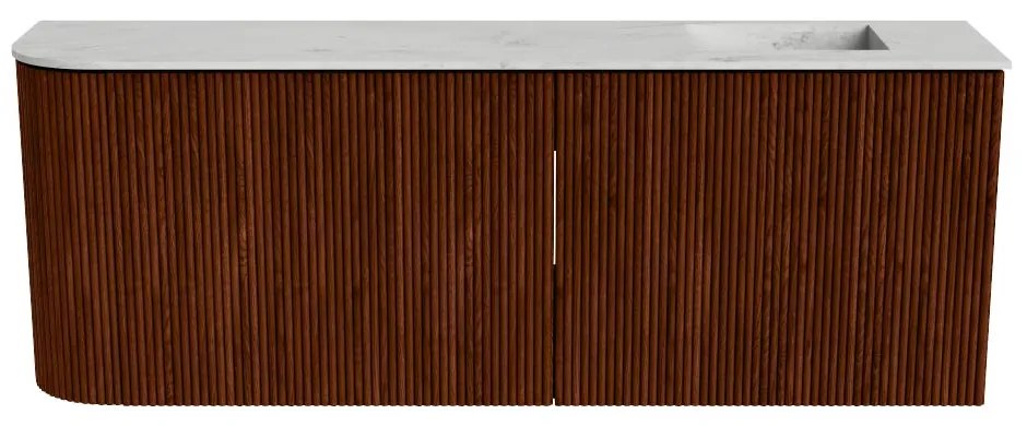 Mondiaz Joya DLux 110cm toiletmeubel ronding links ruby met wastafel faye rechts zonder kraangat opalo