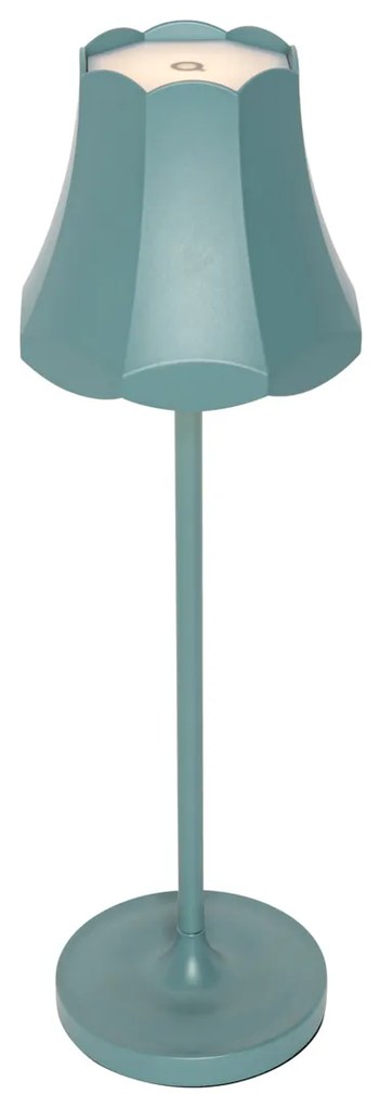 Retro tafellamp mineraal blauw oplaadbaar IP44 - Granny