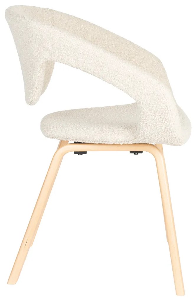 Zuiver Flexback Design Eetkamerstoel Hout Beige Boucle