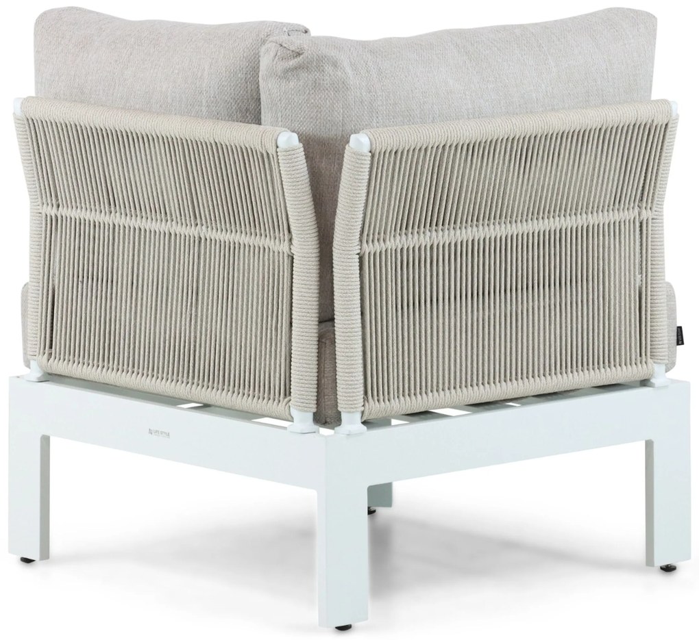 Hoek loungeset 6 personen Aluminium Wit  Lifestyle Garden Furniture Lorenzo