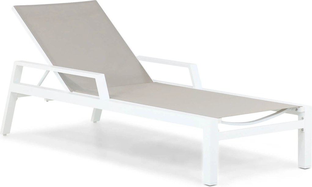 Lifestyle Garden Furniture Licata Ligbed Verstelbaar Aluminium/Textileen /Aluminium/textileen Wit