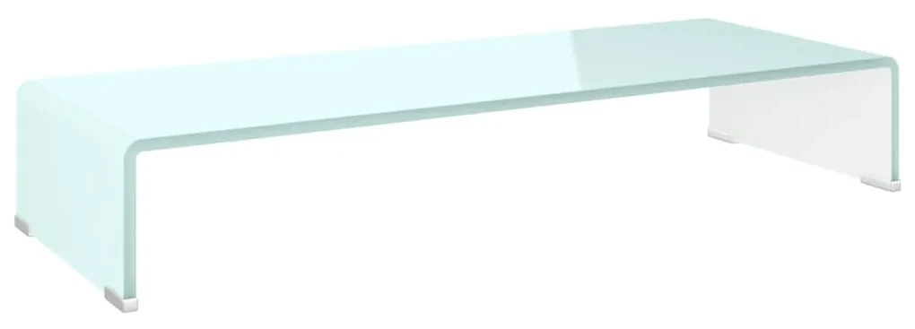 vidaXL Tv-meubel/monitorverhoger wit 80x30x13 cm glas