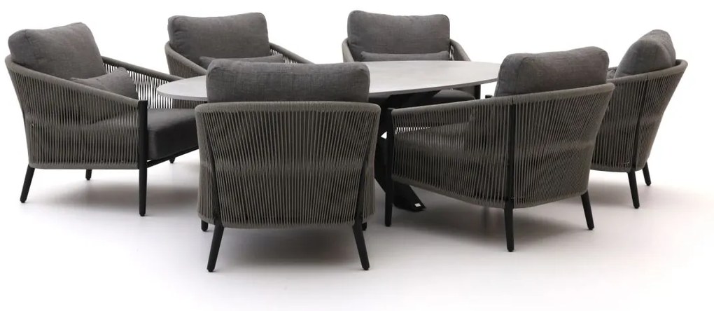 Bellagio Mineo/Induno Ellips 240cm low dining tuinset 7-delig