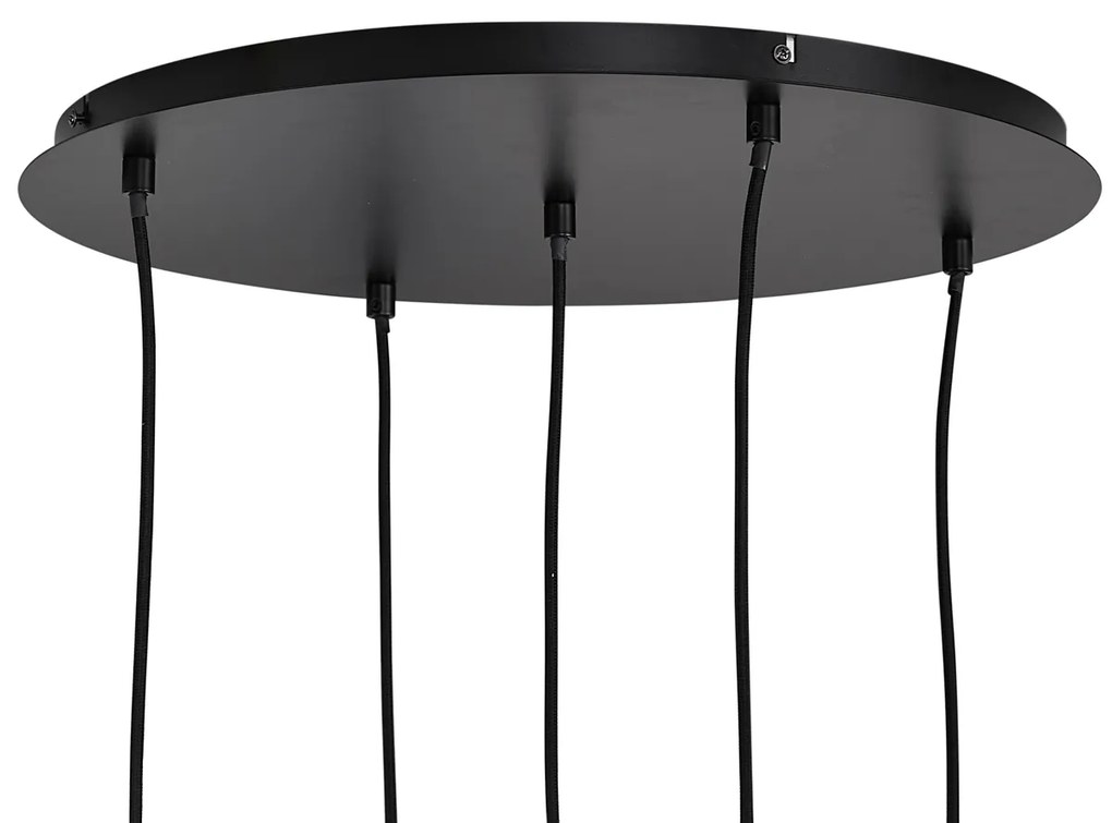 Moderne hanglamp zwart met smoke glas - Jia