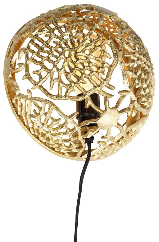 Art deco wandlamp goud - Maro