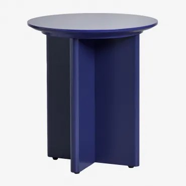 Ronde Bijzettafel In Mdf (ø45 Cm) Saonara Blauw – Ultramarijn - Sklum