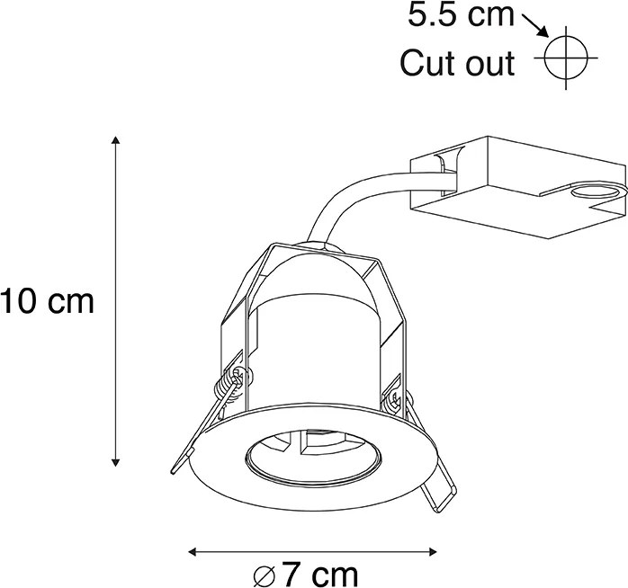 Smart inbouwspot zwart incl. WiFi G95 lichtbron - Insight