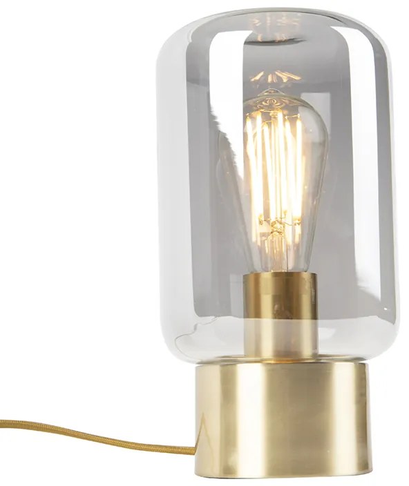 Design messing met smoke glas tafellamp - Bliss Cute