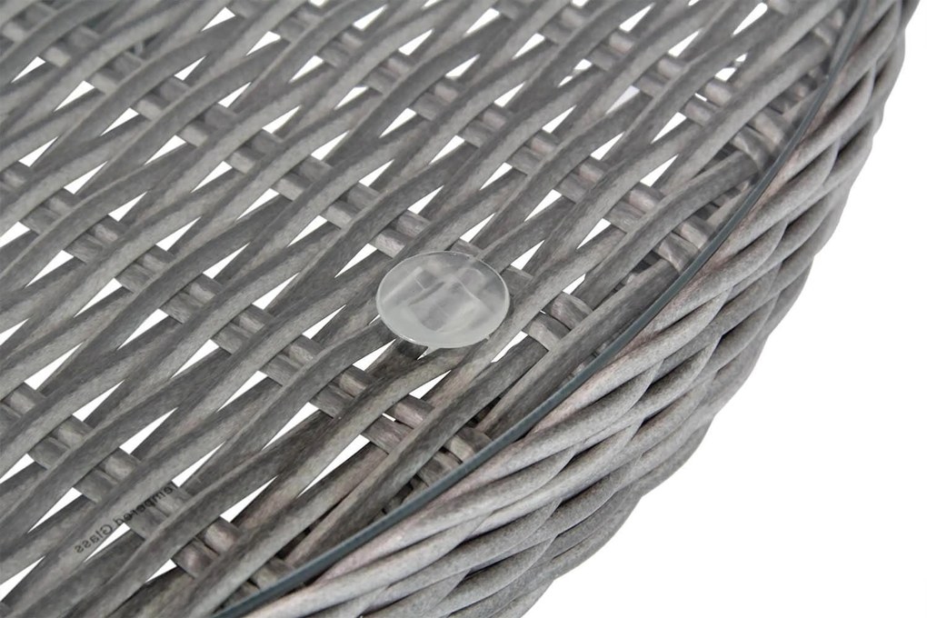 Tuinset Ronde Tuintafel 2 personen 70 cm Wicker Grijs Garden Collections Dublin/Bolton
