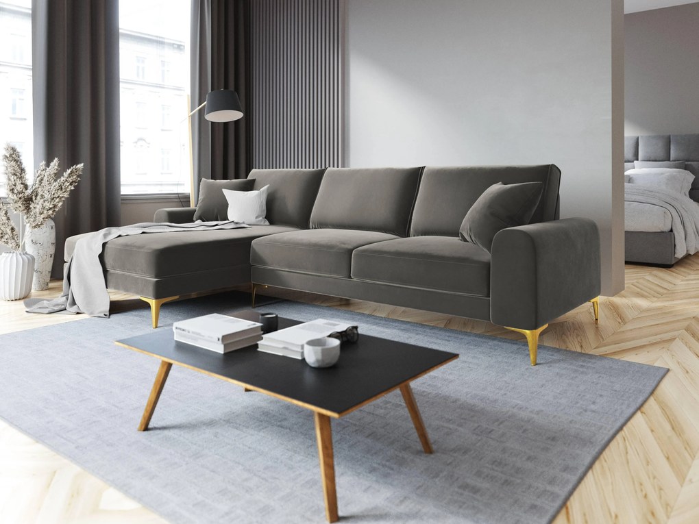 4.5-zitshoekbank Madara links velvet | Mazzini Sofas