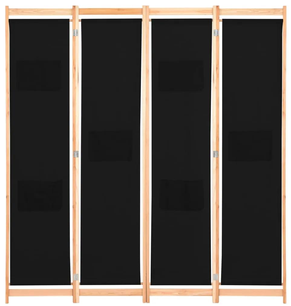 vidaXL Kamerscherm met 4 panelen 160x170x4 cm stof zwart