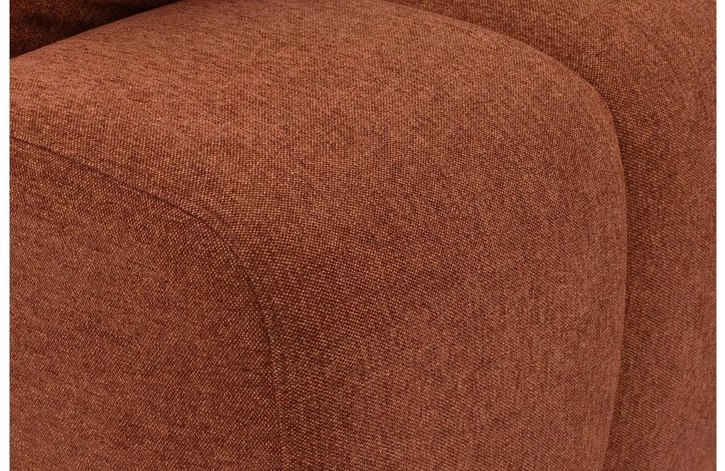 Goossens Excellent Bank Kubus bruin, stof, 1,5-zits, modern design met chaise longue links