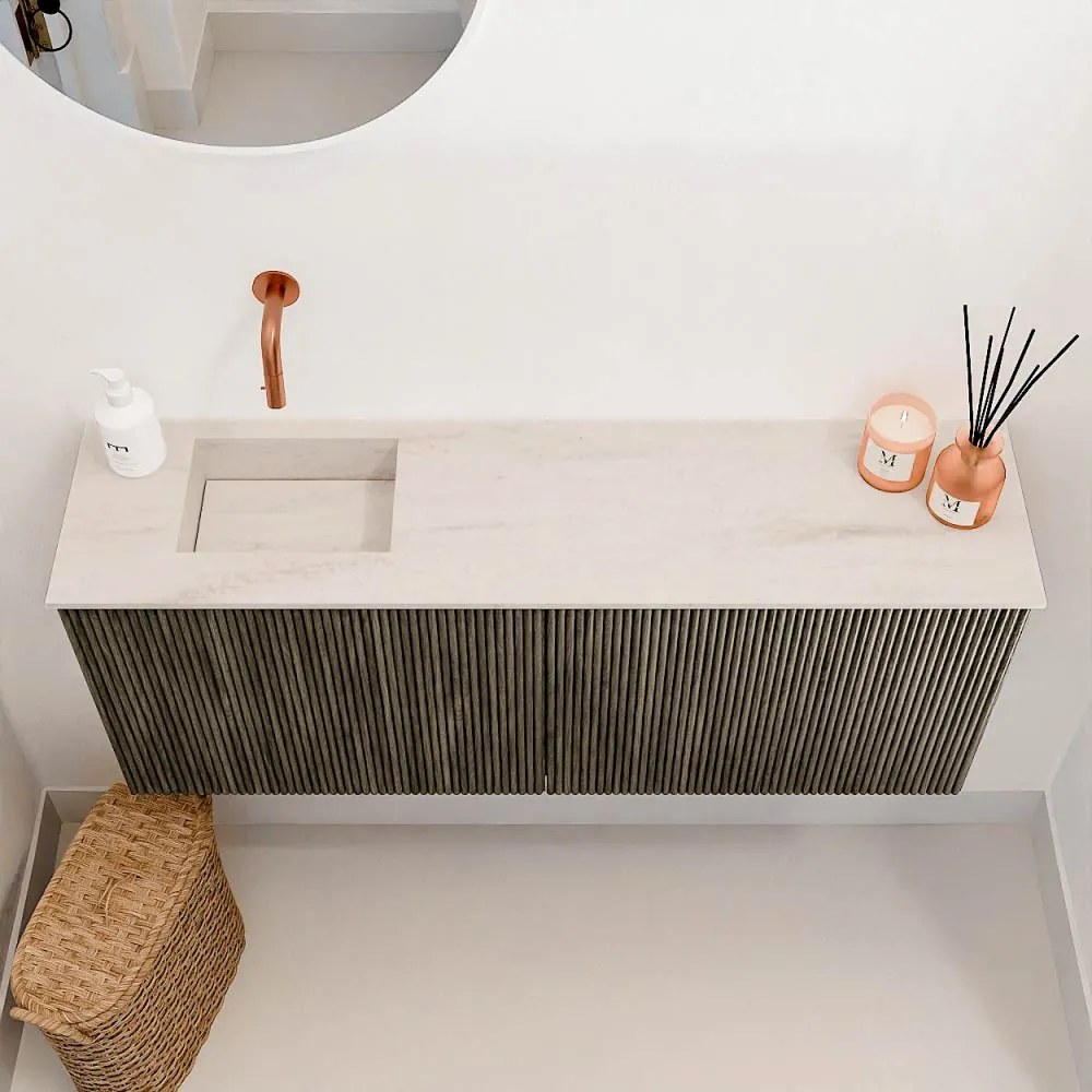 Mondiaz Joya DLux 100cm toiletmeubel shadow met wastafel faye links zonder kraangat meli