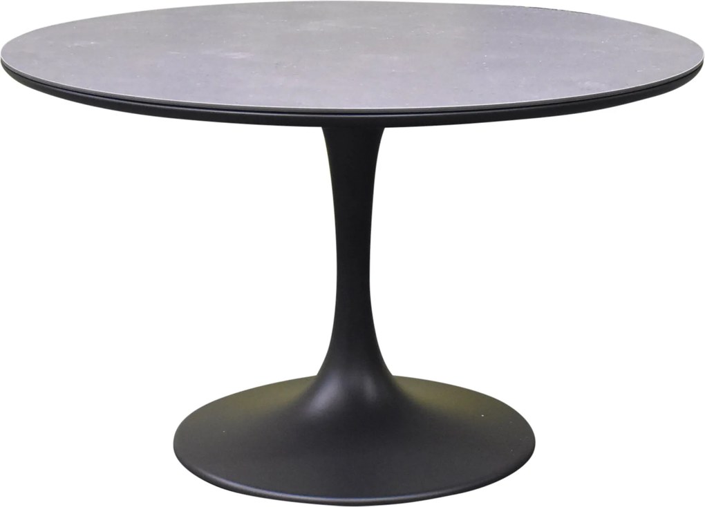 Flair dining tuintafel rond 120 cm antraciet keramiek