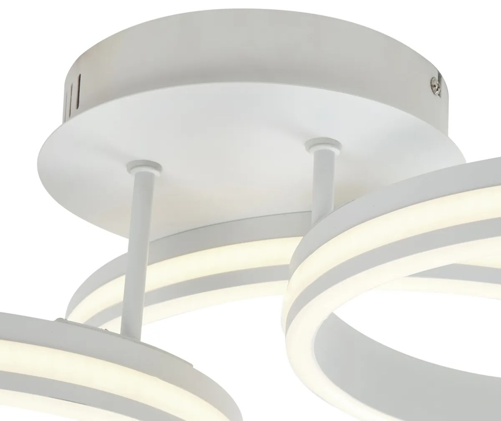 Plafondlamp wit incl. LED 3-staps dimbaar 3-lichts - Navara Design rond Binnenverlichting Lamp