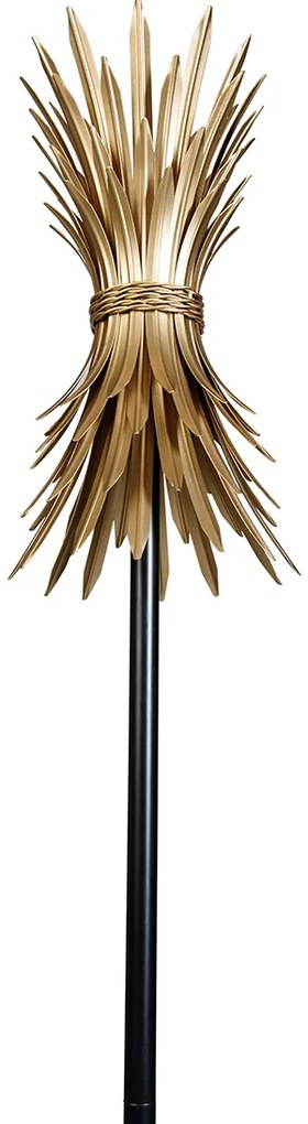 Art Deco vloerlamp goud met zwart - Wesley