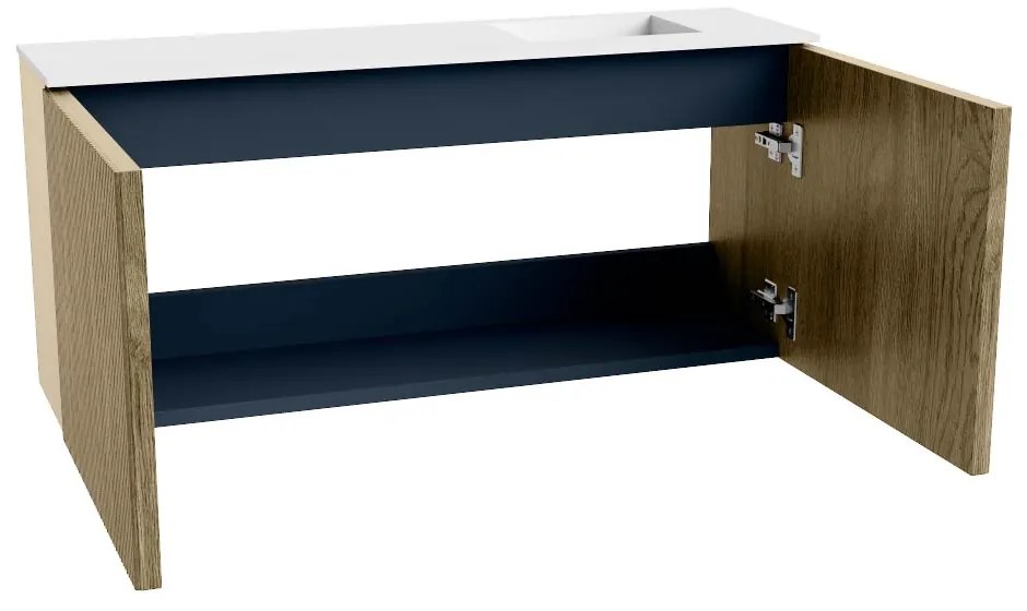Mondiaz Joya 90cm toiletmeubel dusk met wastafel faye rechts 1 kraangat talc